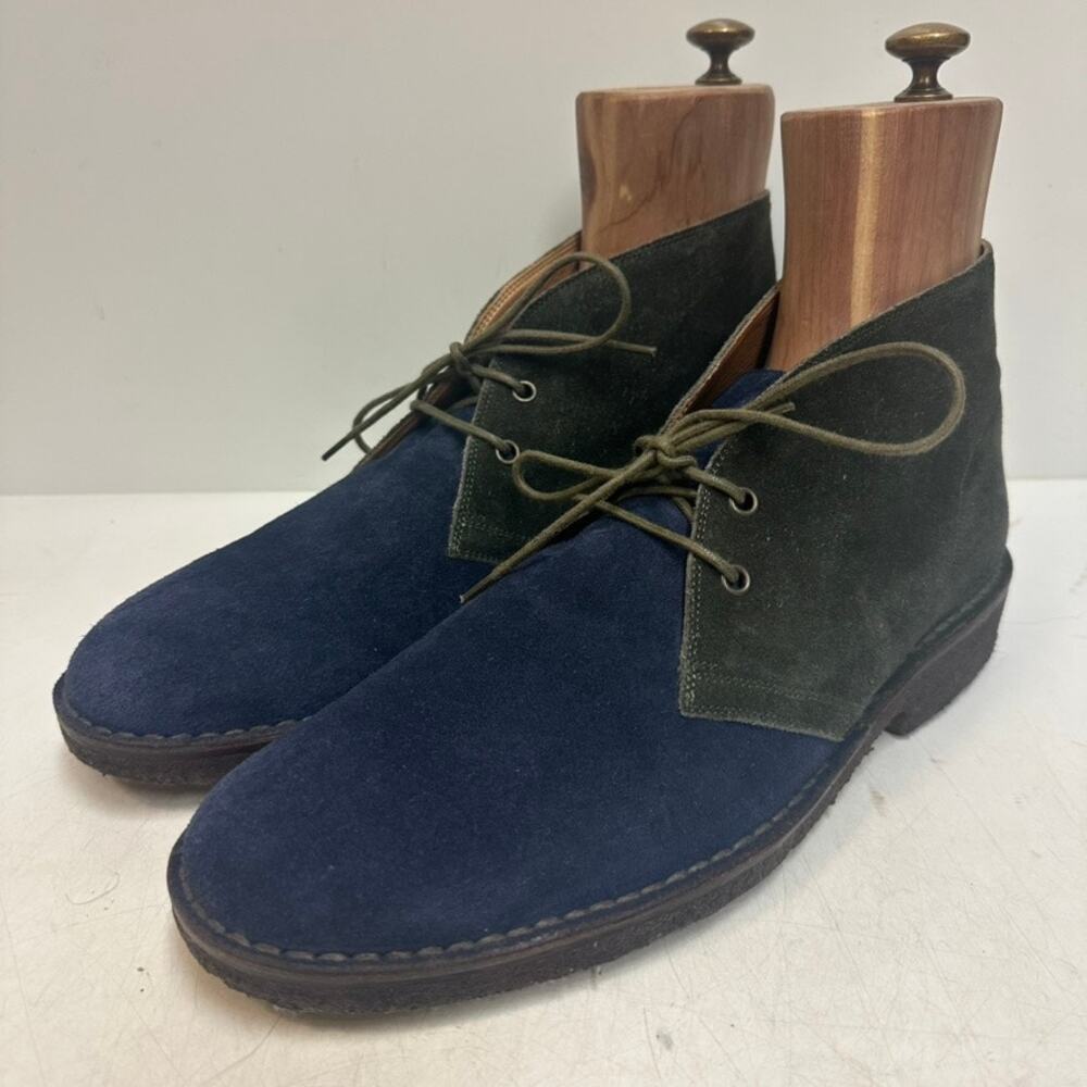 VGUC Ralph Lauren Purple Label Suede Chukka Boot Blue Green Made in Italy 10.5 D